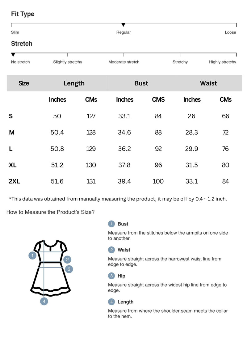 Size chart for Floral Lace Sleeveless V-Neck Midi Dress