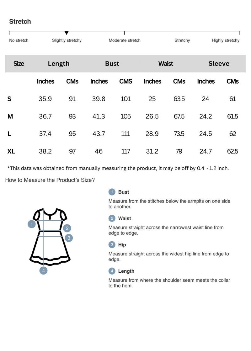 Size chart for Honey Lace Detail V-Neck Mini Dress