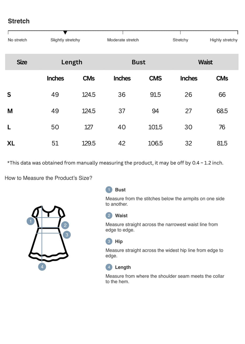 Size chart for Printed Cutout One-Shoulder Sleeveless Dress