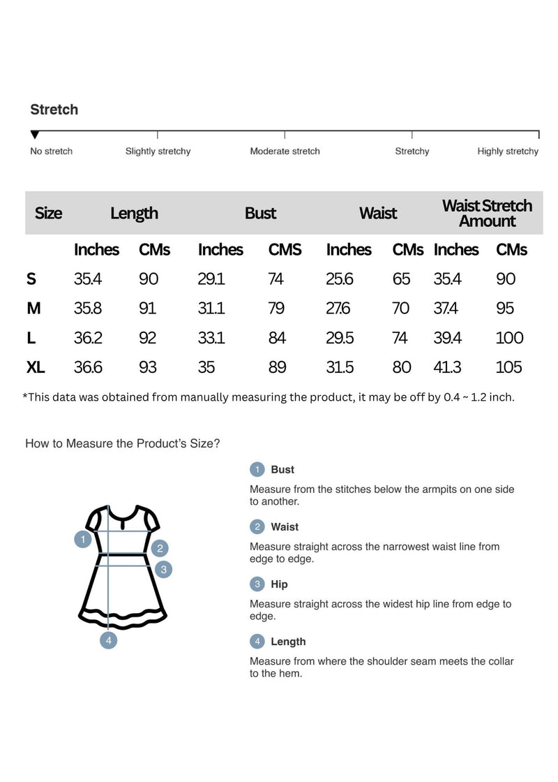 Size chart for Cutout Smocked Sweetheart Neck Cami Dress