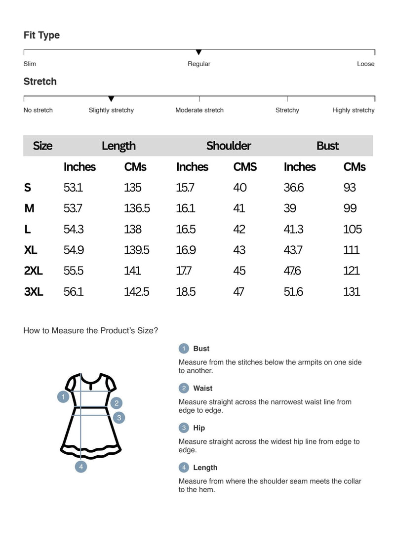 Size chart for Double Take Full Size Texture Mock Neck Sleeveless Maxi Dress