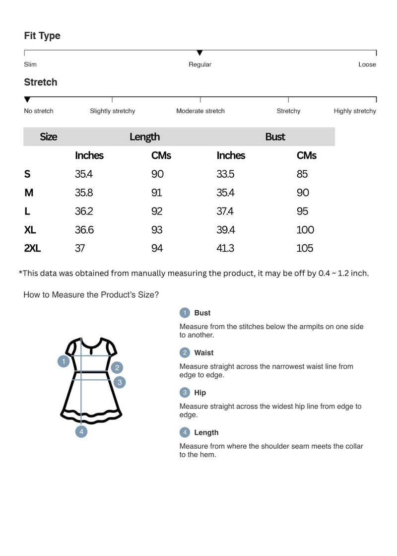 Size chart for Eyelet Scoop Neck Sleeveless Dress