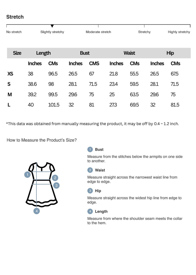 Size chart for Long Sleeve Off-Shoulder Ruched Dress