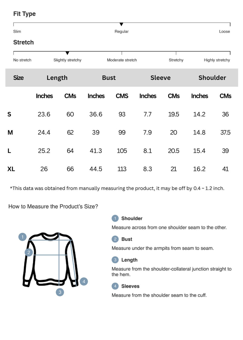 Size chart for Rhinestone Bow Round Neck Short Sleeve T-Shirt